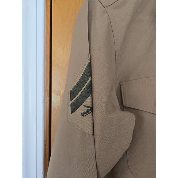 VTG U.S. Marine Corps Men Shirt 14.5 32 Khaki Poly Wool Blend 2122 Army Military - Picture 4 of 7